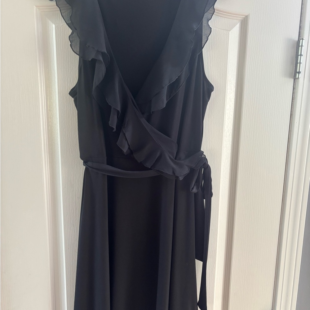 Merona Blue Ruffled Wrap Midi Dress